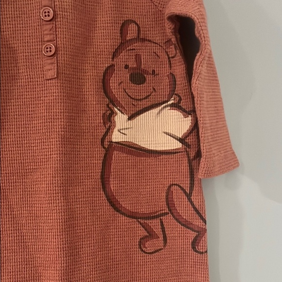 Rust Baby Romper with Cartoon Characters - Picture 2 of 9